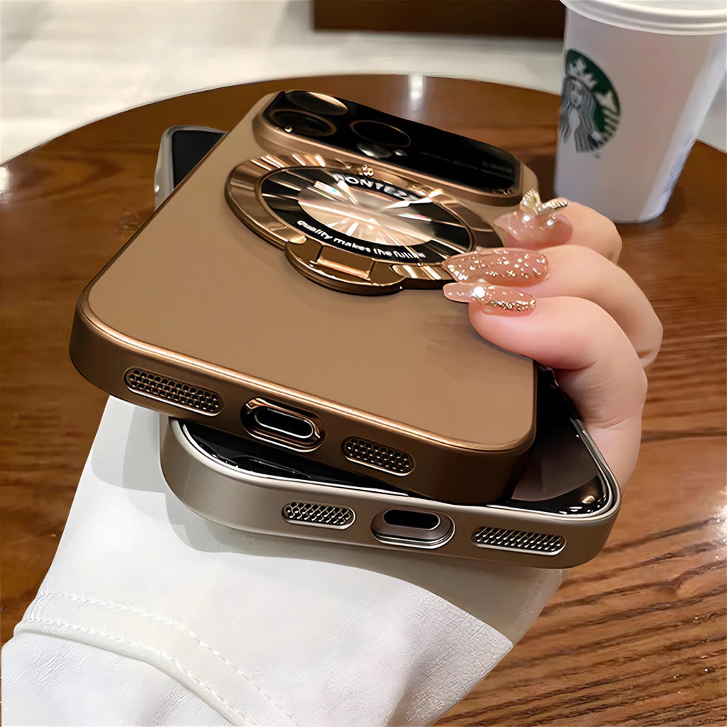 Жёсткий чехол из PC-материала с матовой текстурой и встроенной подставкой — ударопрочный для iPhone 12 / 12 Pro / 12 Pro Max / 13 / 13 Pro / 13 Pro Max / 14 / 14 Pro / 14 Pro Max / 15 / 15 Pro / 15 Pro Max / 16 / 16 Pro / 16 Pro Max / 16 Plus