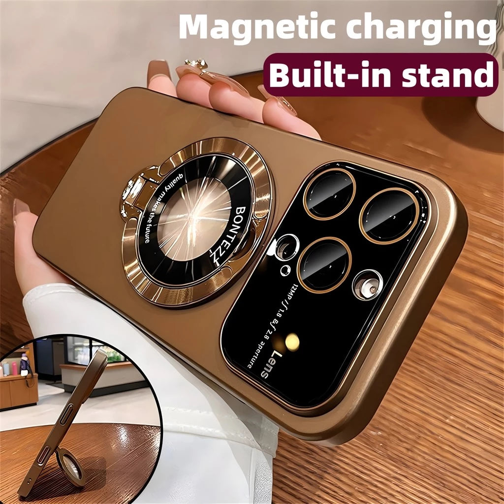 Жёсткий чехол из PC-материала с матовой текстурой и встроенной подставкой — ударопрочный для iPhone 12 / 12 Pro / 12 Pro Max / 13 / 13 Pro / 13 Pro Max / 14 / 14 Pro / 14 Pro Max / 15 / 15 Pro / 15 Pro Max / 16 / 16 Pro / 16 Pro Max / 16 Plus