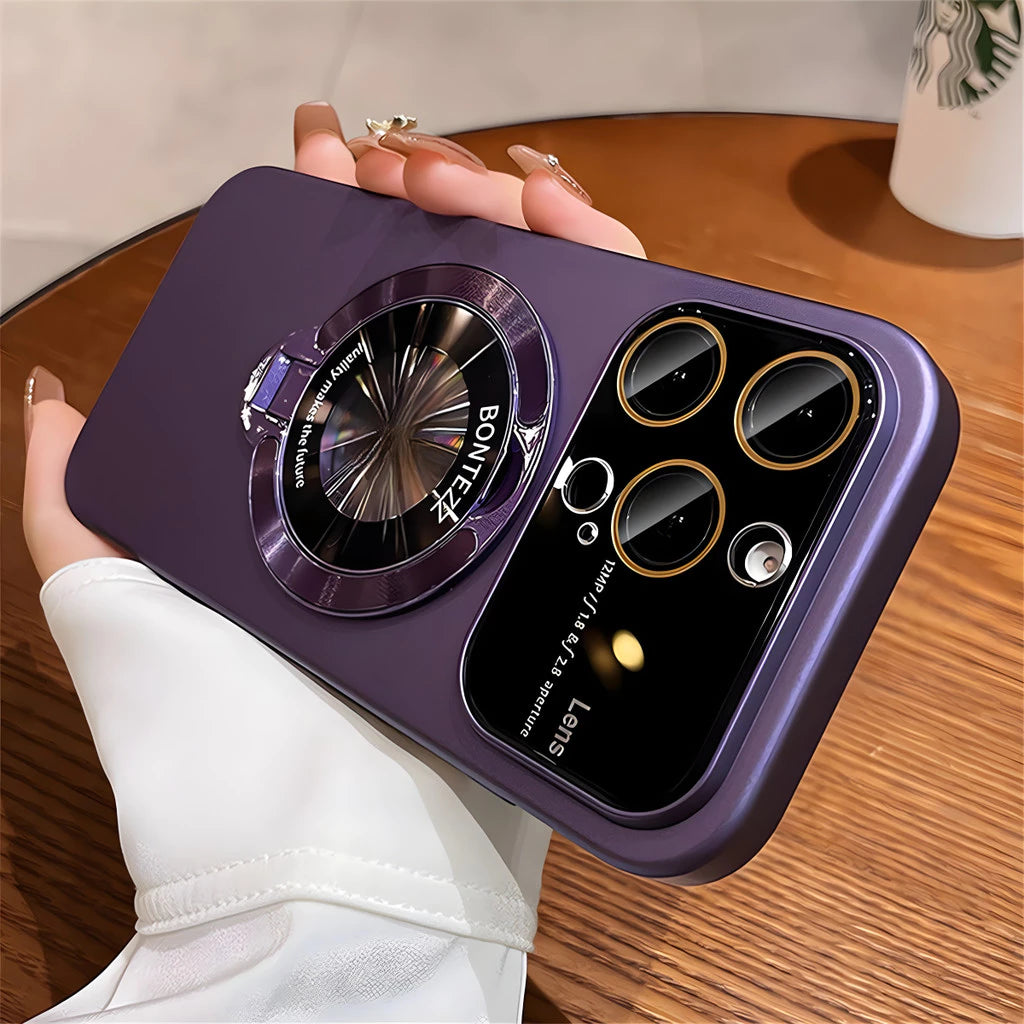 Жёсткий чехол из PC-материала с матовой текстурой и встроенной подставкой — ударопрочный для iPhone 12 / 12 Pro / 12 Pro Max / 13 / 13 Pro / 13 Pro Max / 14 / 14 Pro / 14 Pro Max / 15 / 15 Pro / 15 Pro Max / 16 / 16 Pro / 16 Pro Max / 16 Plus