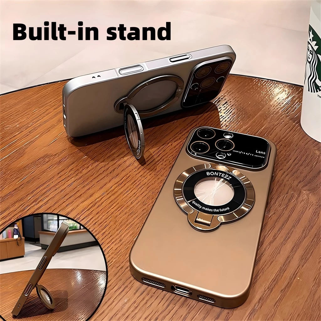 Жёсткий чехол из PC-материала с матовой текстурой и встроенной подставкой — ударопрочный для iPhone 12 / 12 Pro / 12 Pro Max / 13 / 13 Pro / 13 Pro Max / 14 / 14 Pro / 14 Pro Max / 15 / 15 Pro / 15 Pro Max / 16 / 16 Pro / 16 Pro Max / 16 Plus