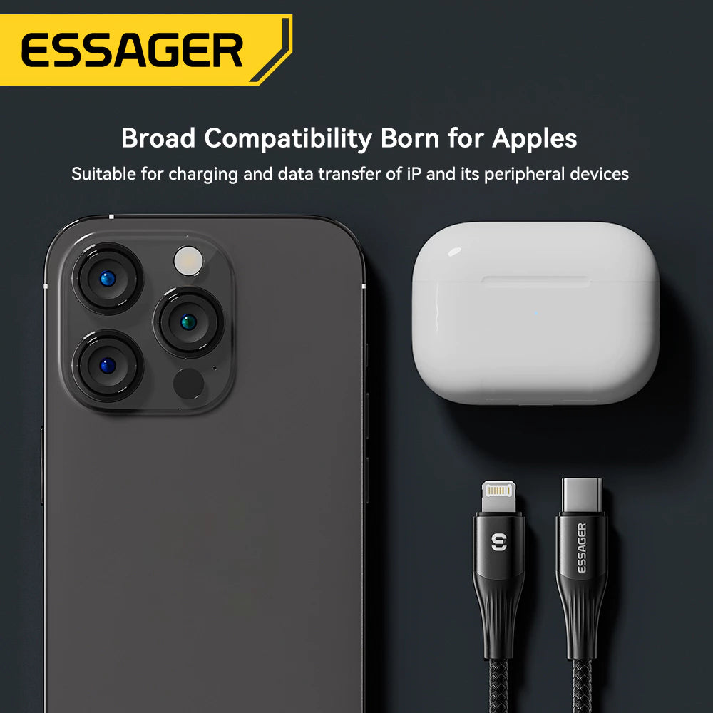 Кабель Essager для быстрой зарядки (PD 29 Вт), USB-C / Type-C на L (Lightning)
