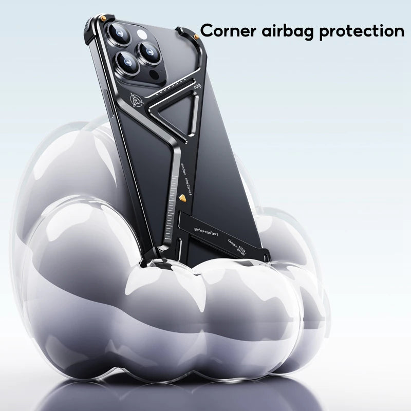 Геометрический чехол — металлический корпус для iPhone 16 Pro Max / 16 Pro / 15 / 15 Pro / 15 Pro Max / 14 Pro / 14 Pro Max / 13 / 13 Pro / 13 Pro Max