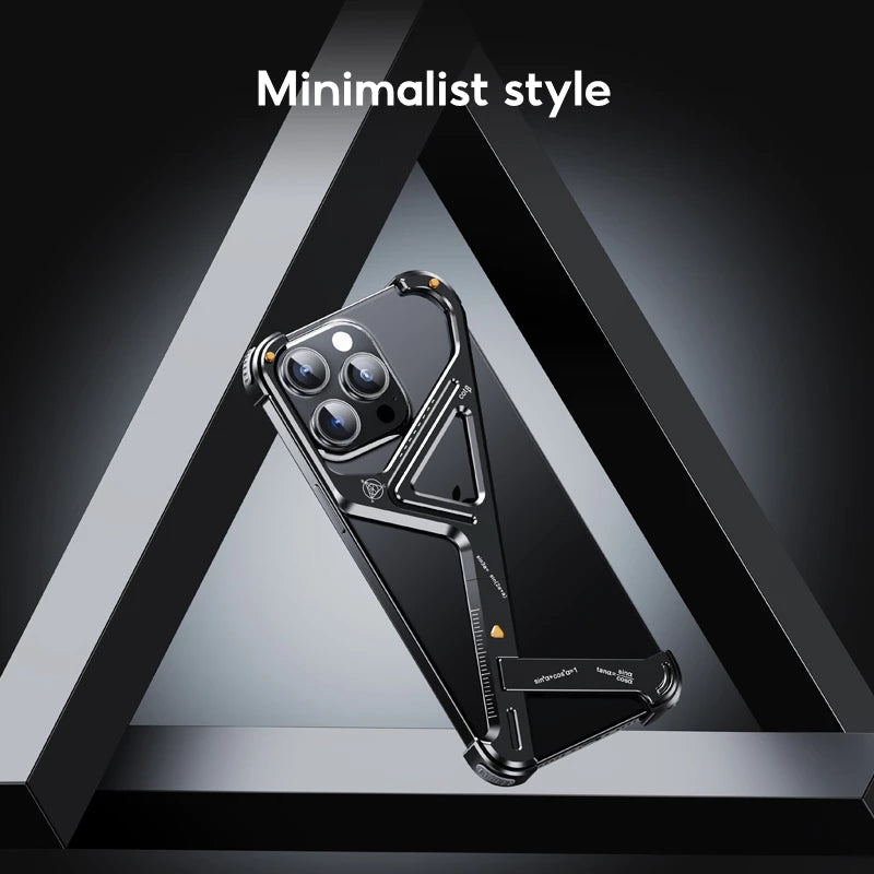 Геометрический чехол — металлический корпус для iPhone 16 Pro Max / 16 Pro / 15 / 15 Pro / 15 Pro Max / 14 Pro / 14 Pro Max / 13 / 13 Pro / 13 Pro Max