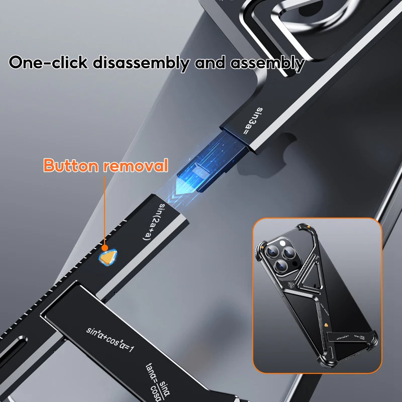 Геометрический чехол — металлический корпус для iPhone 16 Pro Max / 16 Pro / 15 / 15 Pro / 15 Pro Max / 14 Pro / 14 Pro Max / 13 / 13 Pro / 13 Pro Max