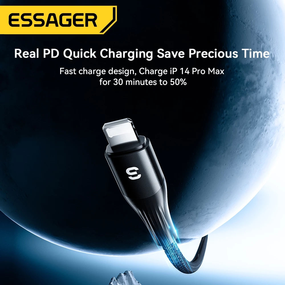 Кабель Essager для быстрой зарядки (PD 29 Вт), USB-C / Type-C на L (Lightning)