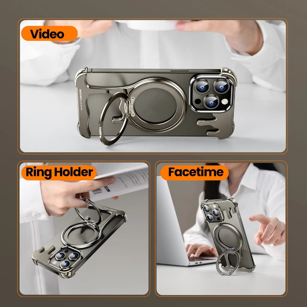 Металлический чехол для iPhone 16 Pro / 16 Pro Max / 15 / 15 Pro / 15 Pro Max / 14 Pro / 14 Pro Max / 13 Pro / 13 Pro Max