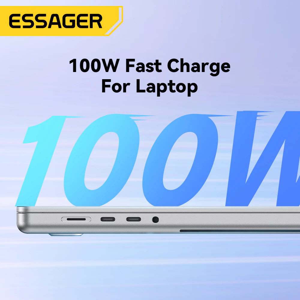 Кабель Essager для быстрой зарядки 100 Вт 5А Type-C на Type-C (Разные цвета)