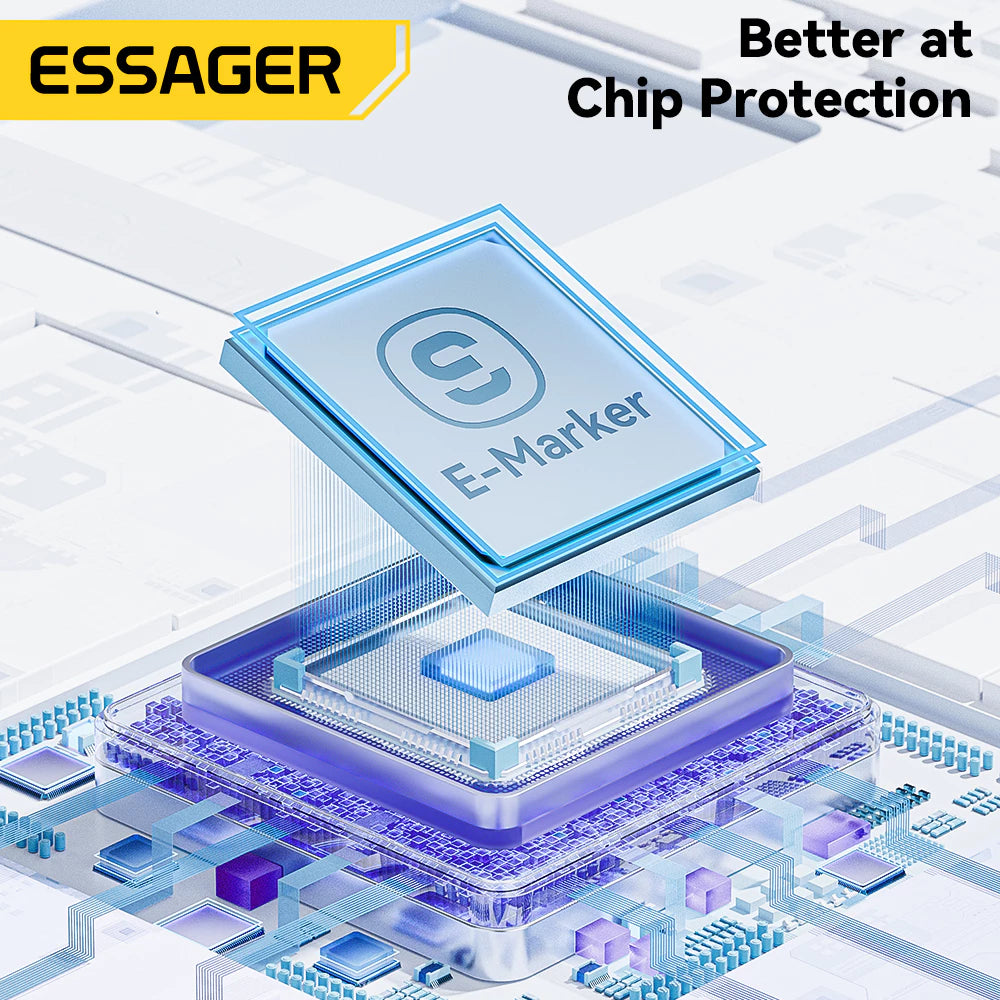 Кабель Essager для быстрой зарядки 100 Вт 5А Type-C на Type-C (Разные цвета)