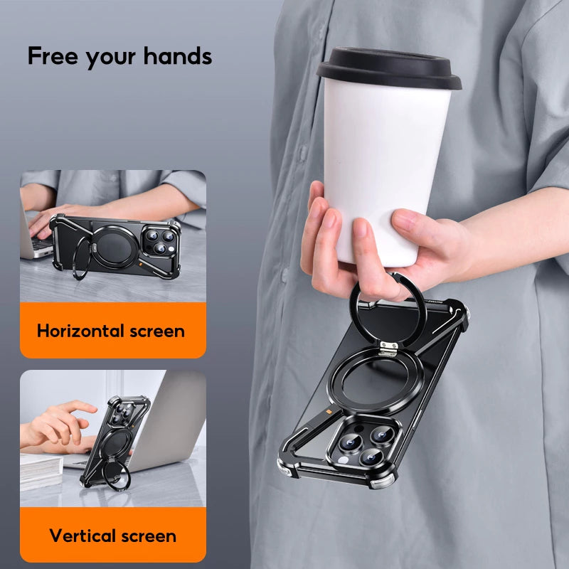 Металлический чехол для iPhone 17 Pro Max / 17 Pro / 17 Air / 16 Pro Max / 16 Pro / 16E / 15 / 15 Pro / 15 Pro Max