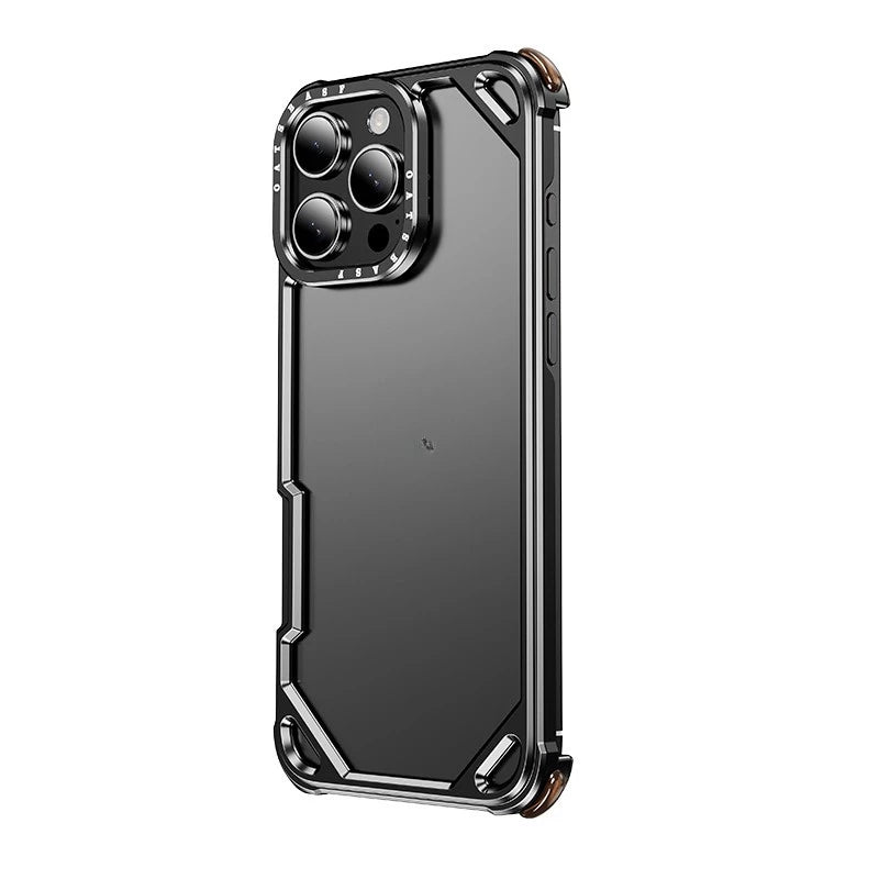 Металлический чехол с воздушной подушкой — поддерживает беспроводную зарядку для iPhone 17 Pro Max / 17 Pro / 17 Air / 16 Pro Max / 16 Pro / 15 Pro Max / 15 Pro