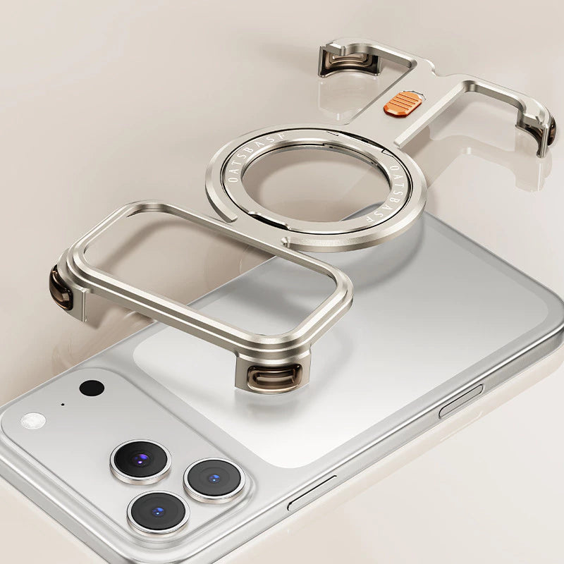 Металлический ультратонкий ударопрочный чехол с 360° поворотным подставкой для iPhone 17 Pro Max / 17 Pro