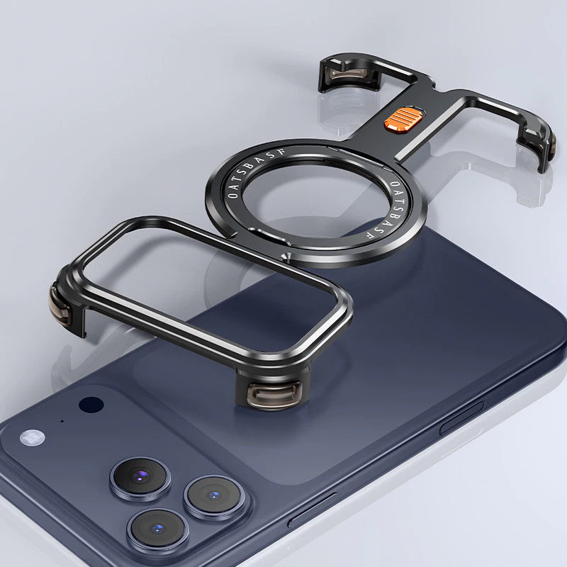 Металлический ультратонкий ударопрочный чехол с 360° поворотным подставкой для iPhone 17 Pro Max / 17 Pro