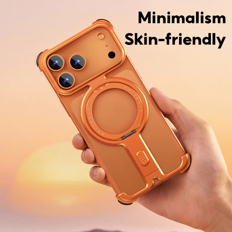 Металлический ультратонкий ударопрочный чехол с 360° поворотным подставкой для iPhone 17 Pro Max / 17 Pro