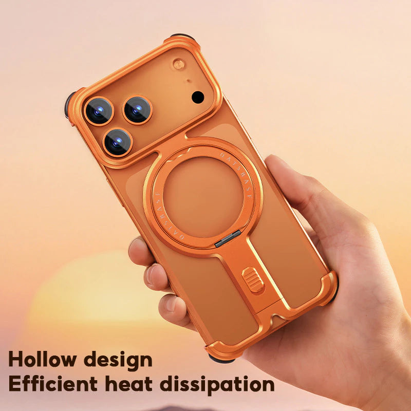Металлический ультратонкий ударопрочный чехол с 360° поворотным подставкой для iPhone 17 Pro Max / 17 Pro