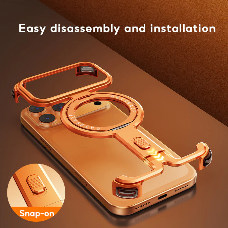 Металлический ультратонкий ударопрочный чехол с 360° поворотным подставкой для iPhone 17 Pro Max / 17 Pro