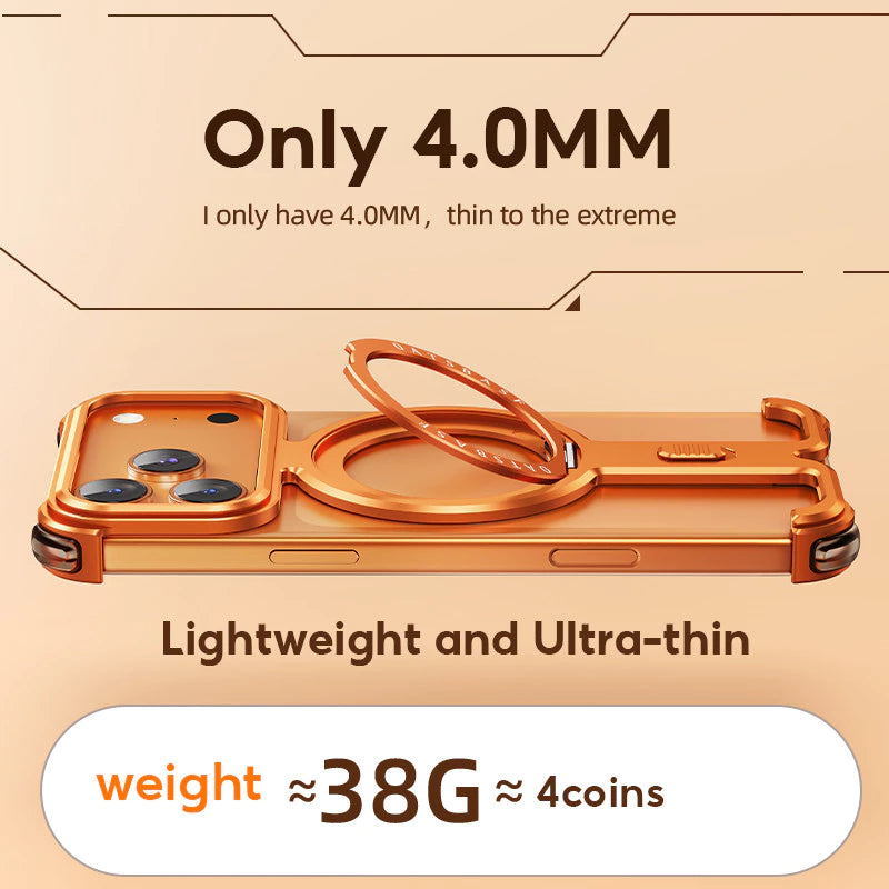 Металлический ультратонкий ударопрочный чехол с 360° поворотным подставкой для iPhone 17 Pro Max / 17 Pro