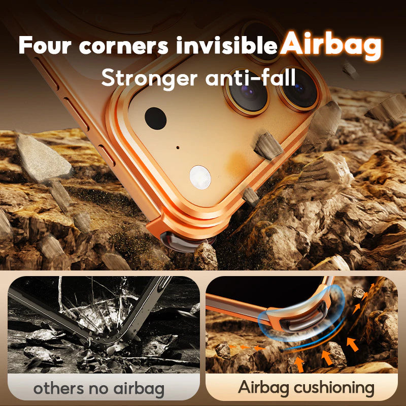 Металлический ультратонкий ударопрочный чехол с 360° поворотным подставкой для iPhone 17 Pro Max / 17 Pro