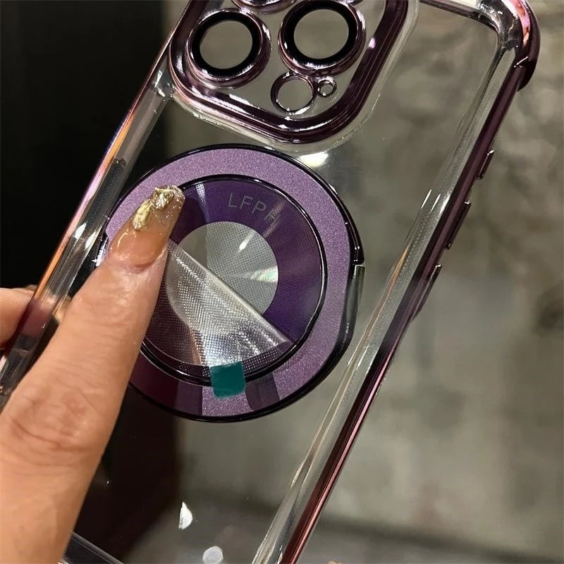 Чехол с четырьмя воздушными амортизаторами в углах и поворотной подставкой 360° — для iPhone 12 Pro Max, 13, 14, 15, 16, 17