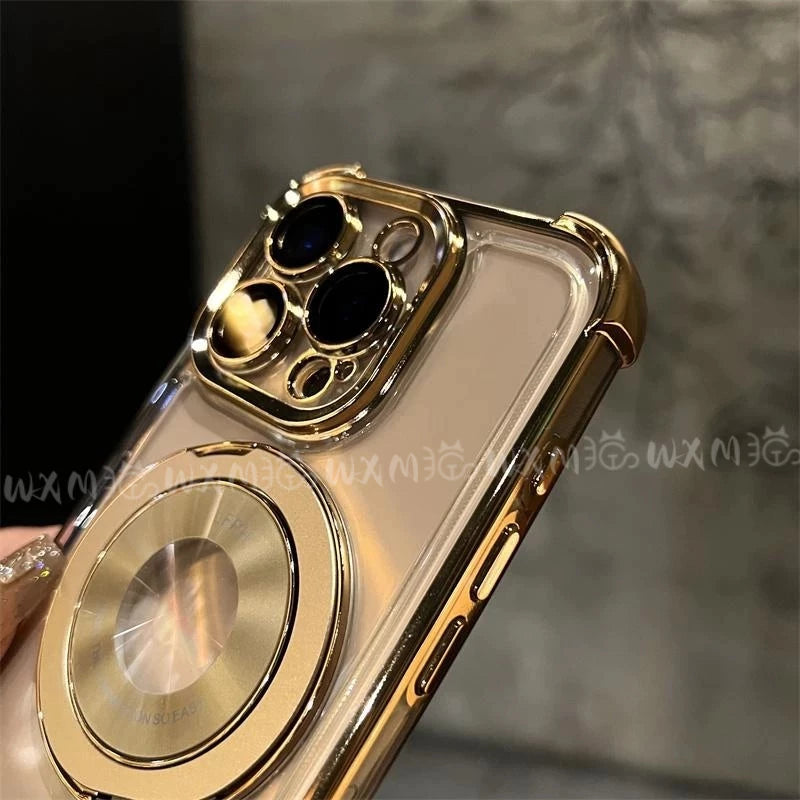 Чехол с четырьмя воздушными амортизаторами в углах и поворотной подставкой 360° — для iPhone 12 Pro Max, 13, 14, 15, 16, 17