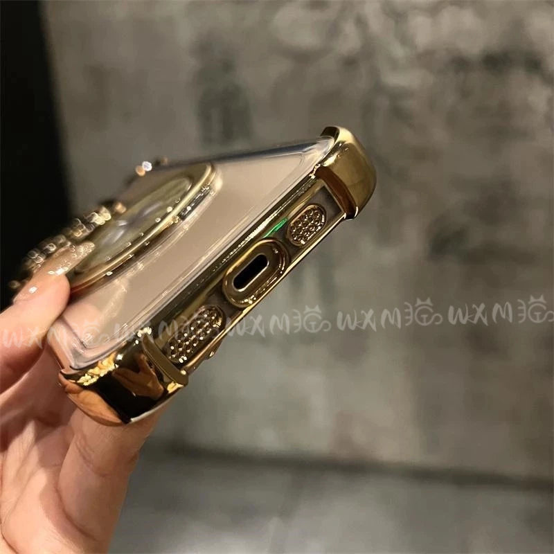 Чехол с четырьмя воздушными амортизаторами в углах и поворотной подставкой 360° — для iPhone 12 Pro Max, 13, 14, 15, 16, 17