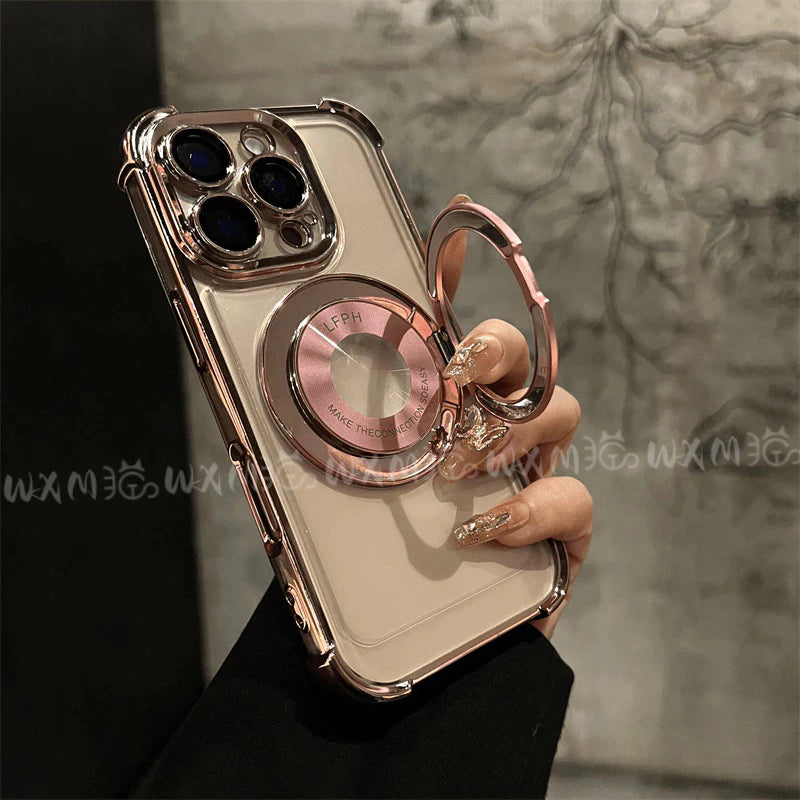 Чехол с четырьмя воздушными амортизаторами в углах и поворотной подставкой 360° — для iPhone 12 Pro Max, 13, 14, 15, 16, 17