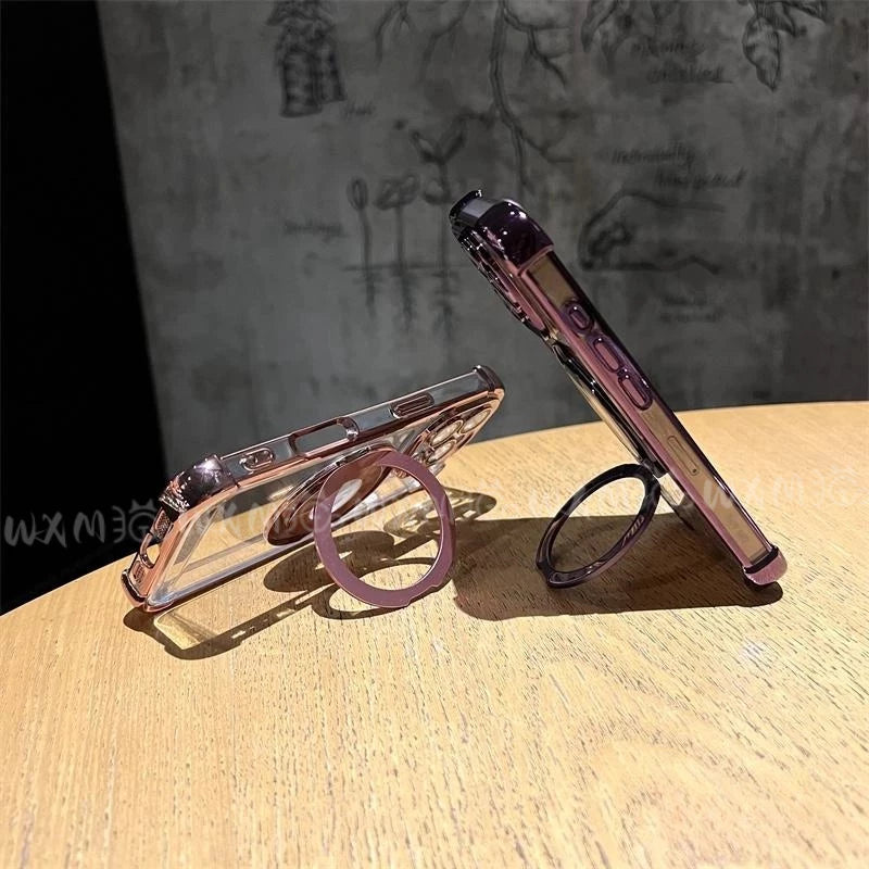 Чехол с четырьмя воздушными амортизаторами в углах и поворотной подставкой 360° — для iPhone 12 Pro Max, 13, 14, 15, 16, 17