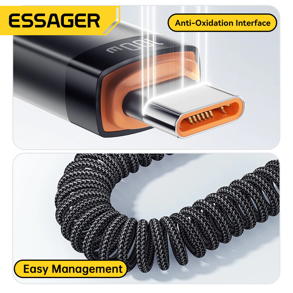 Кабель Essager для быстрой зарядки и передачи данных (PD 100 Вт) Type-C на Type-C
