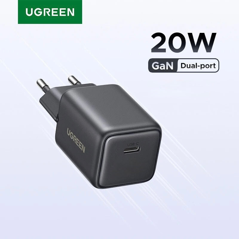 Зарядное устройство Ugreen GaN 20W с быстрой зарядкой PD USB Type-C PD3.0 QC3.0