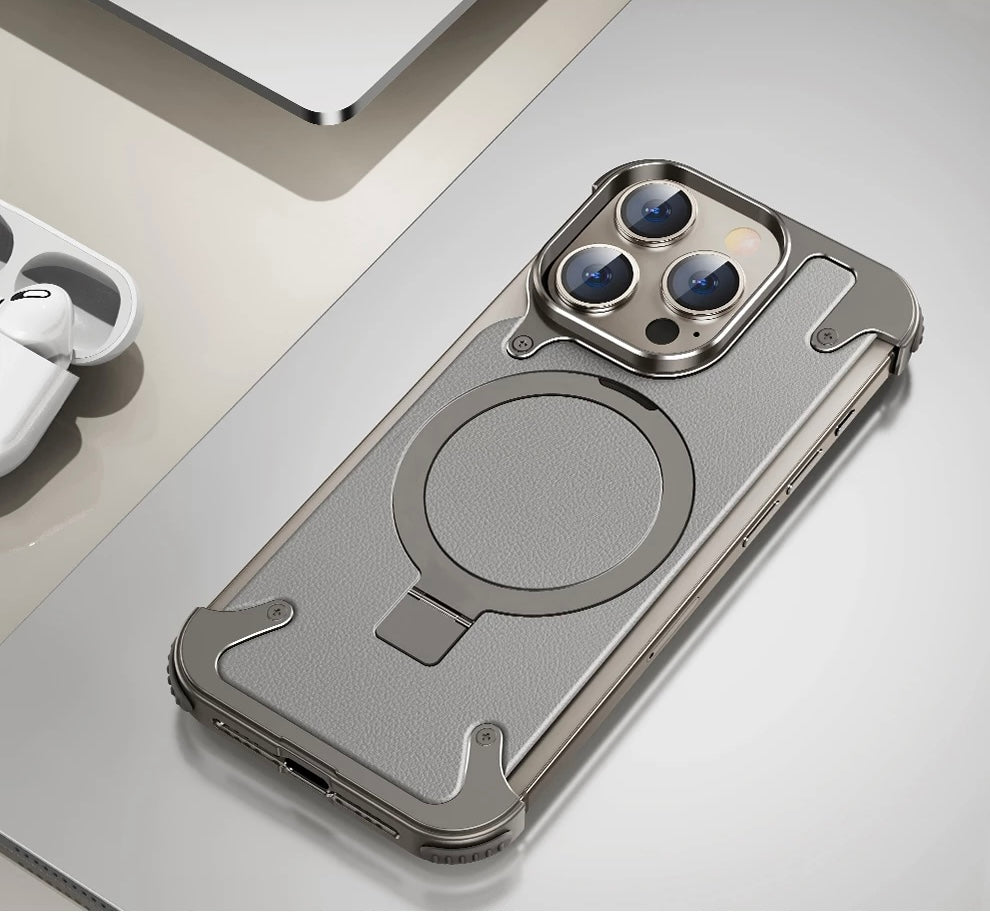 Чехол из металлического каркаса с ударопрочной защитой для iPhone 16 Pro Max / 16 Pro / 15 / 15 Pro / 15 Pro Max