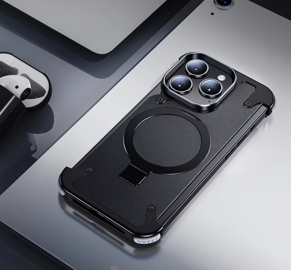 Чехол из металлического каркаса с ударопрочной защитой для iPhone 16 Pro Max / 16 Pro / 15 / 15 Pro / 15 Pro Max