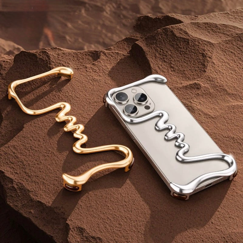 Металлический чехол в стиле минимализм для iPhone 16 / 16 Plus / 16 Pro / 16 Pro Max / 15 / 15 Plus / 15 Pro / 15 Pro Max / 14 / 14 Plus / 14 Pro / 14 Pro Max