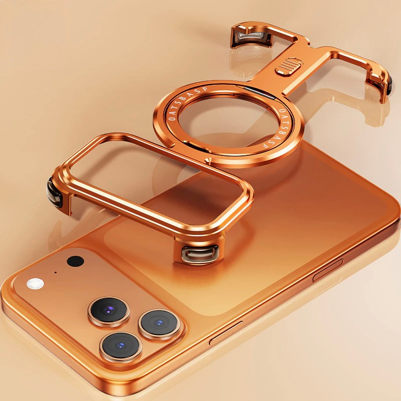 Металлический ультратонкий ударопрочный чехол с 360° поворотным подставкой для iPhone 17 Pro Max / 17 Pro