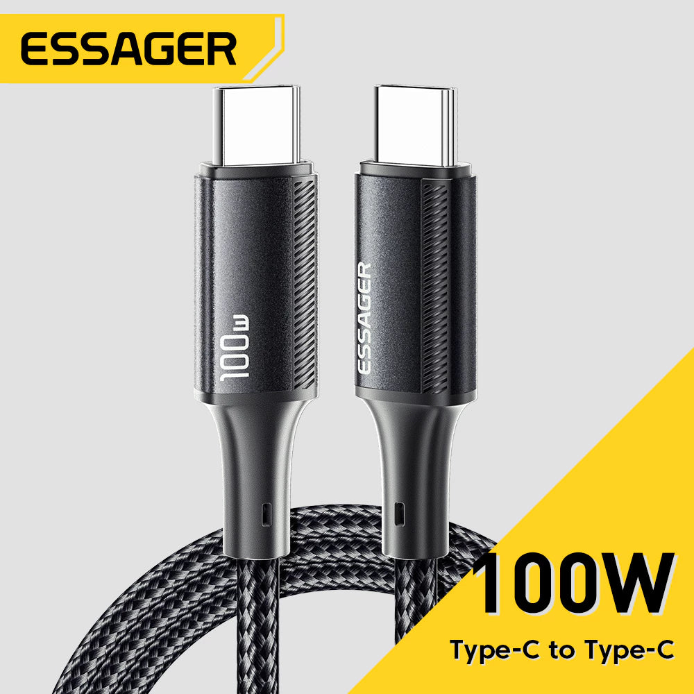 Быстрый зарядный кабель Essager PD 100 Вт, 5 А, Type-C на Type-C