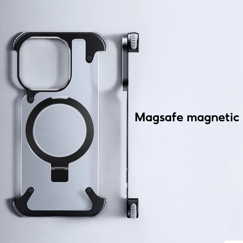 Чехол из металлического каркаса с ударопрочной защитой для iPhone 16 Pro Max / 16 Pro / 15 / 15 Pro / 15 Pro Max