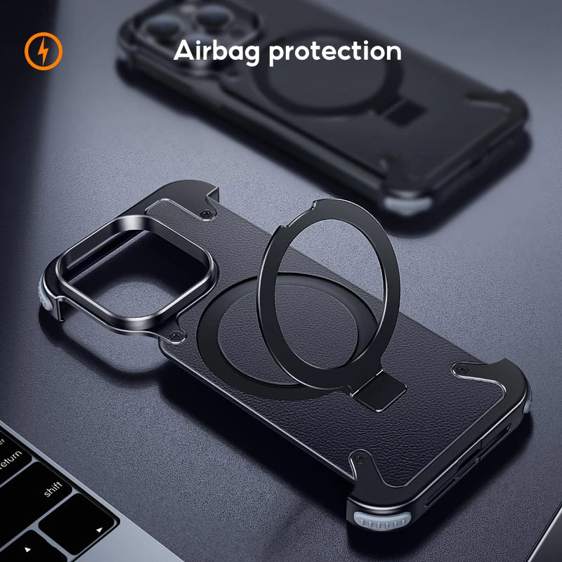 Чехол из металлического каркаса с ударопрочной защитой для iPhone 16 Pro Max / 16 Pro / 15 / 15 Pro / 15 Pro Max