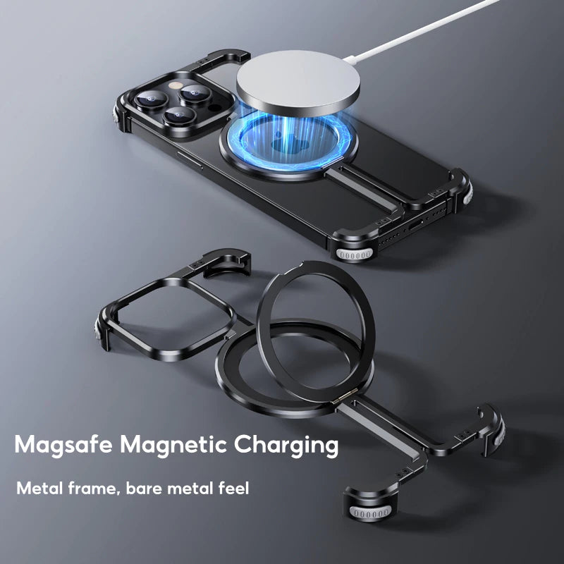 Металлический ударопрочный чехол для iPhone 16 Pro Max / 16 Pro / 15 / 15 Pro / 15 Pro Max