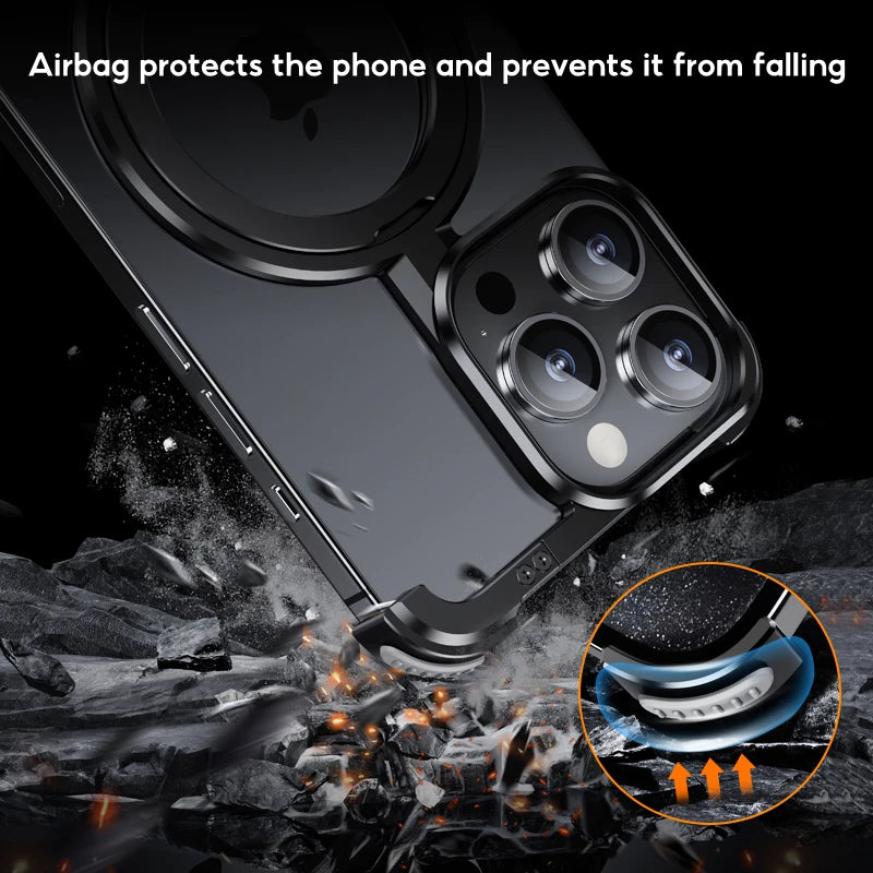 Металлический ударопрочный чехол для iPhone 16 Pro Max / 16 Pro / 15 / 15 Pro / 15 Pro Max