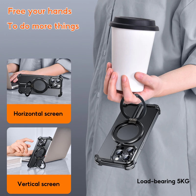 Металлический ударопрочный чехол для iPhone 16 Pro Max / 16 Pro / 15 / 15 Pro / 15 Pro Max