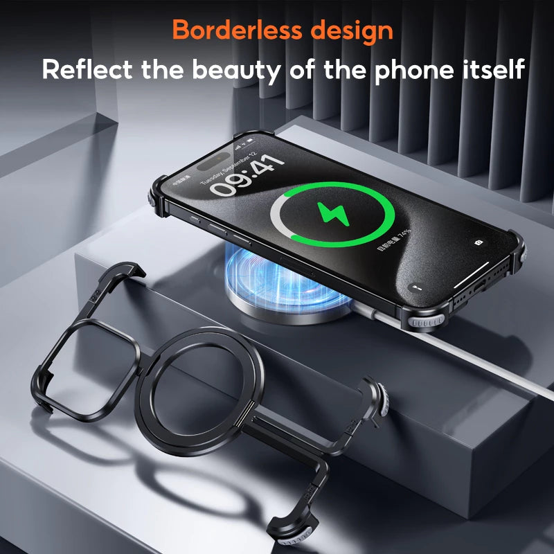 Металлический ударопрочный чехол для iPhone 16 Pro Max / 16 Pro / 15 / 15 Pro / 15 Pro Max