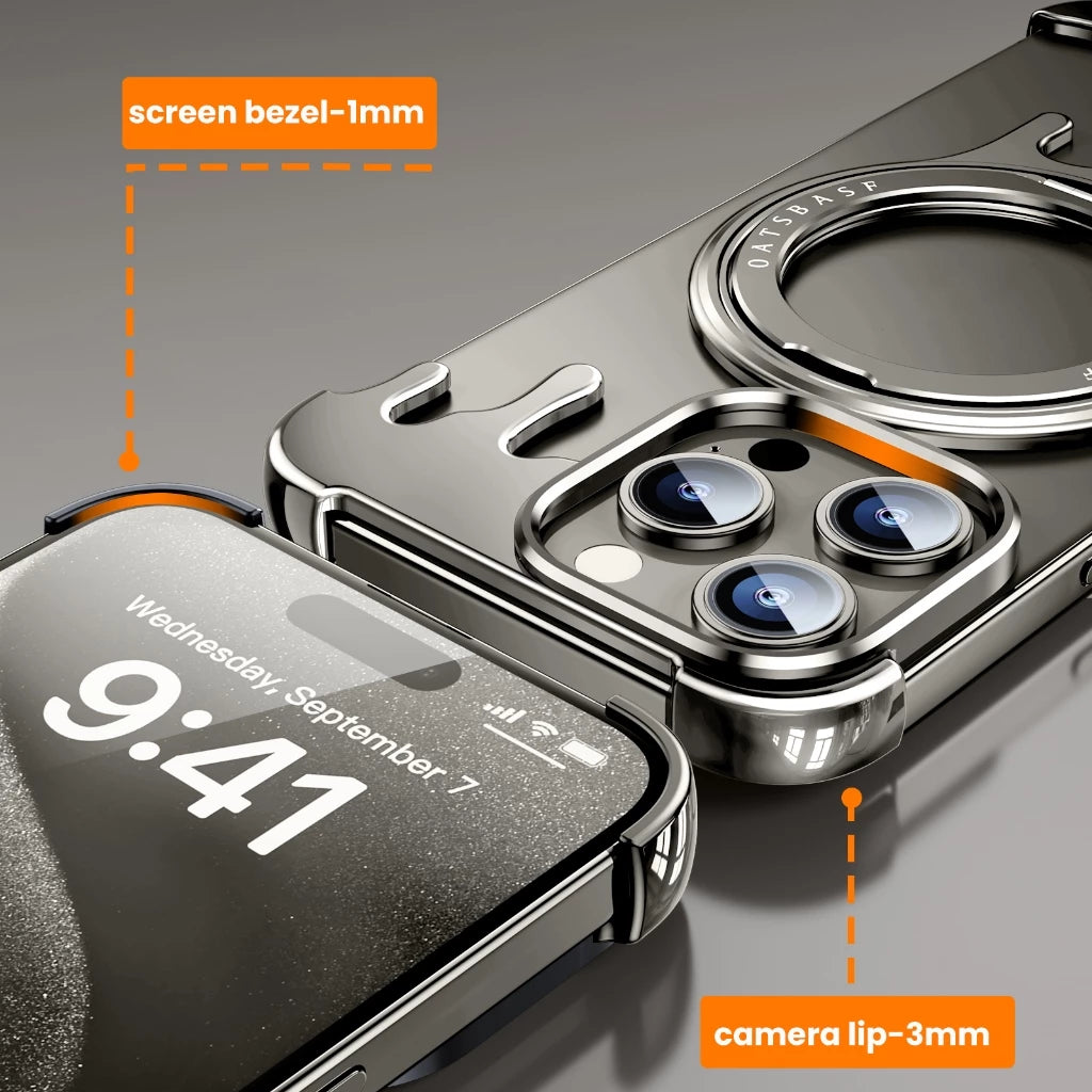 Металлический чехол для iPhone 16 Pro / 16 Pro Max / 15 / 15 Pro / 15 Pro Max / 14 Pro / 14 Pro Max / 13 Pro / 13 Pro Max