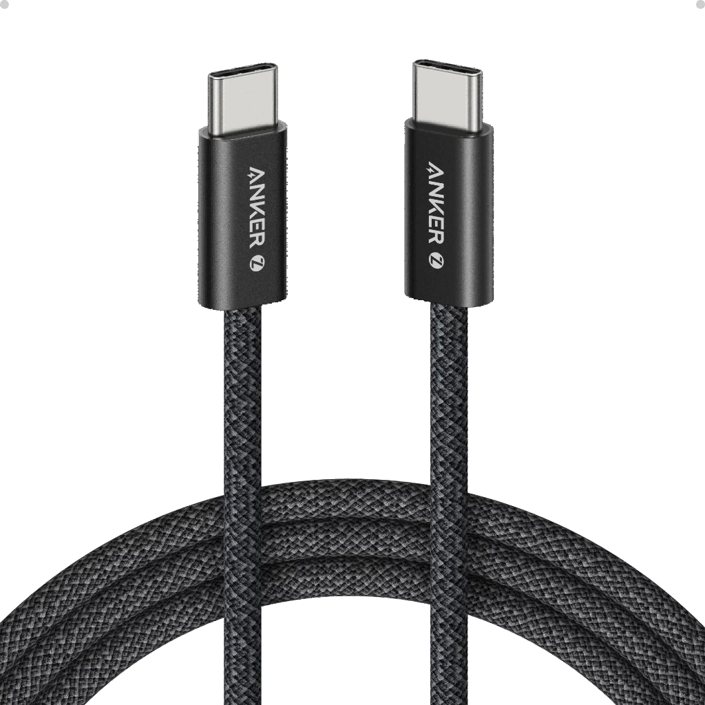 Anker Zolo Кабель для быстрой зарядки USB Type-C to USB Type-C, плетеный дизайн с защитой от загрязнений, тонкий разъем