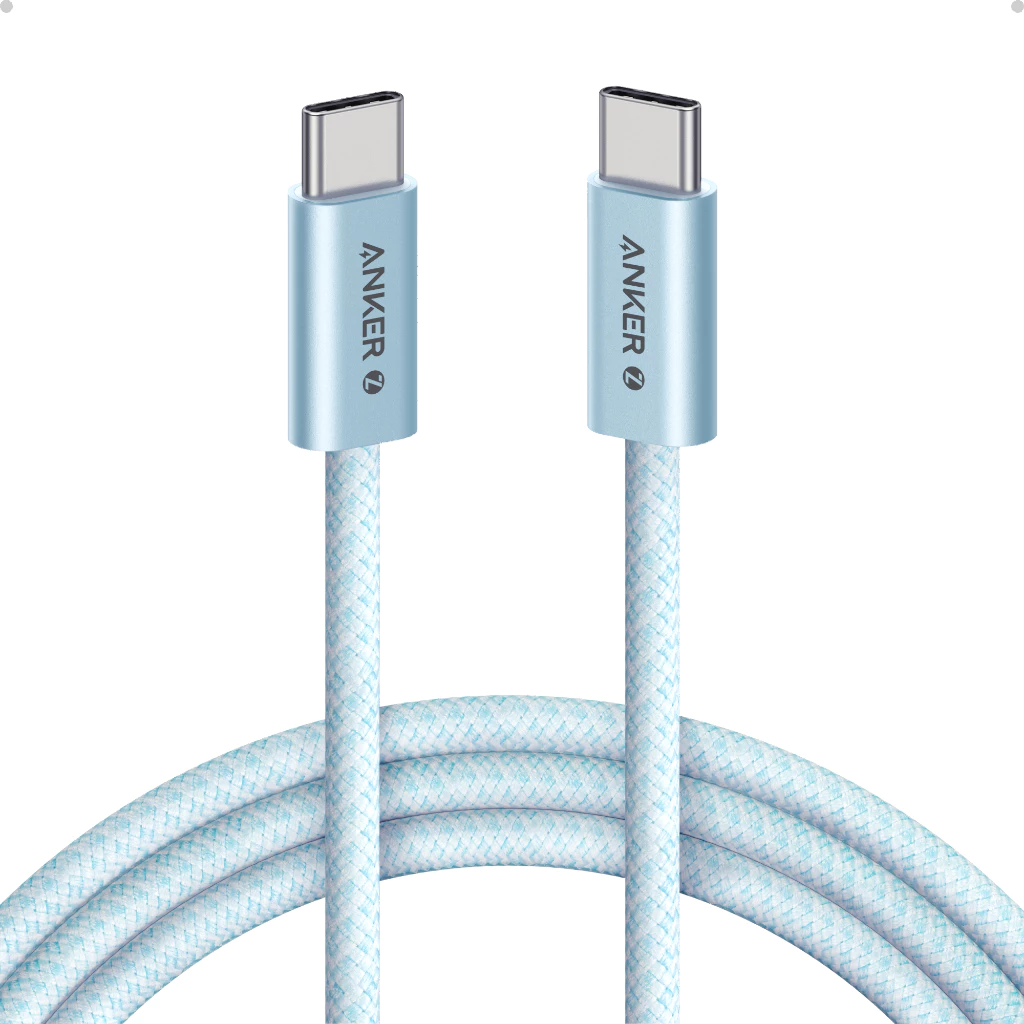 Anker Zolo Кабель для быстрой зарядки USB Type-C to USB Type-C, плетеный дизайн с защитой от загрязнений, тонкий разъем