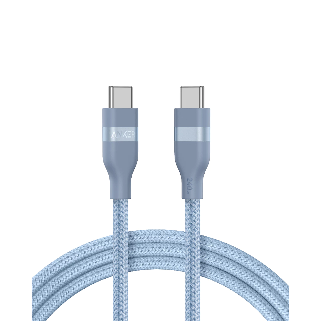 Anker Nano Кабель для быстрой зарядки USB Type-C to USB Type-C 240W - Сверхпрочный плетеный дизайн, гибкий, многоцветный, Type-C для ноутбуков