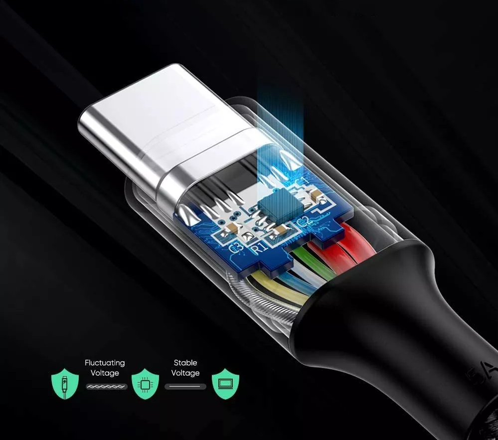 Кабель быстрой зарядки Type-C Ugreen 100W USB-C to USB-C 0.5м/1м/2м/3м в нейлоновой оплетке Ugreen US316 премиум-класса с передачей данных
