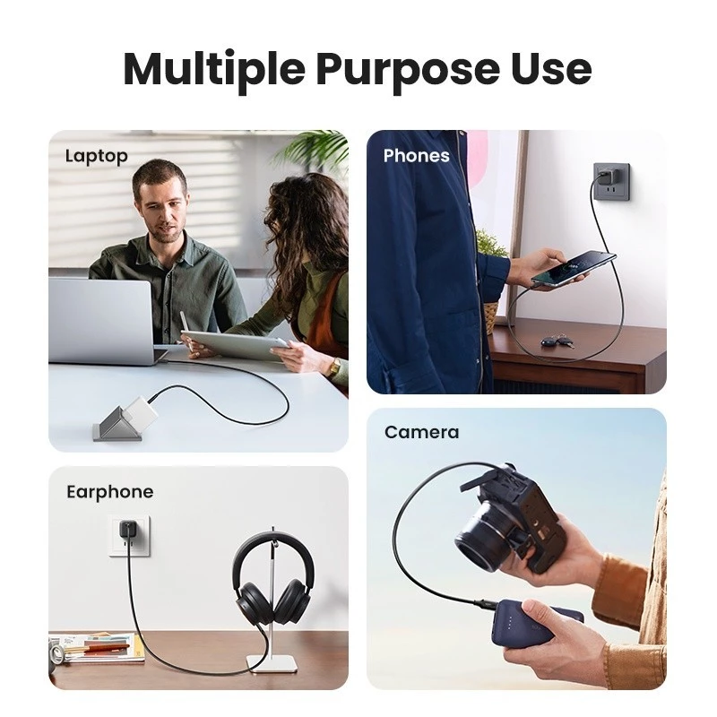 Кабель быстрой зарядки Type-C UGREEN 100W 5A 1.5м USB Type-C для iPhone 15/MacBook/iPad Pro, сверхпрочный ПВХ провод, модель 20528