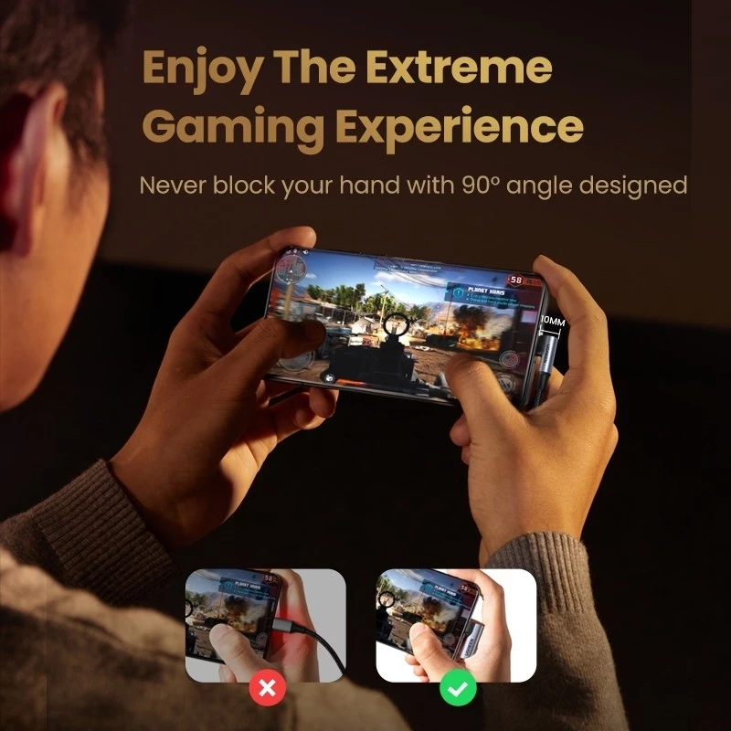 Кабель быстрой зарядки Type-C с угловым разъемом 90 градусов UGREEN 60W USB Type-C to USB Type-C US334