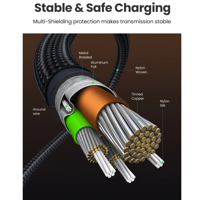 Кабель быстрой зарядки Type-C с угловым разъемом 90 градусов UGREEN 60W USB Type-C to USB Type-C US334