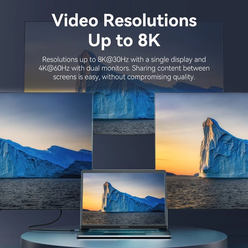 Кабель Type-C Vention PD 240W USB 4.0 Высокоскоростной 40 Гбит/с Поддержка HDMI 8K 60Гц USB для компьютеров/ноутбуков