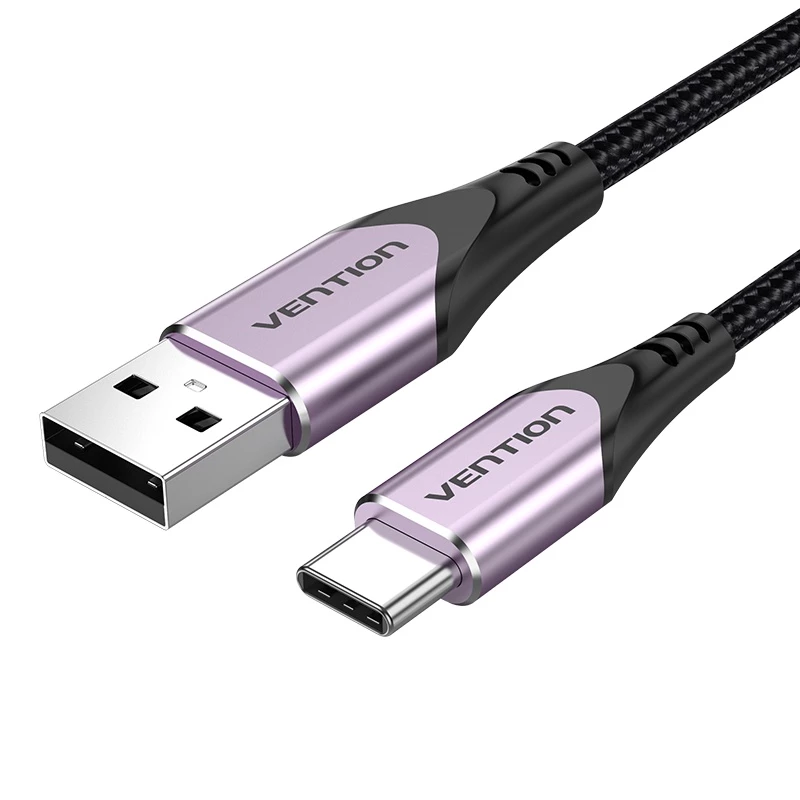 Кабель для передачи данных и быстрой зарядки Vention USB Type-C 3A 60W с плетеной нейлоновой оплеткой для Samsung, Oppo - Оригинальный товар
