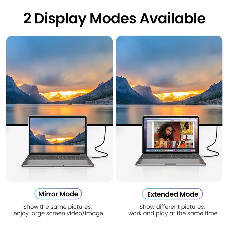 Кабель Type-C to HDMI Ugreen 4K 60Гц с плетеной нейлоновой оплеткой, металлические разъемы для USB-C MacBook, iPad, ноутбуков премиум-класса, модель 50570